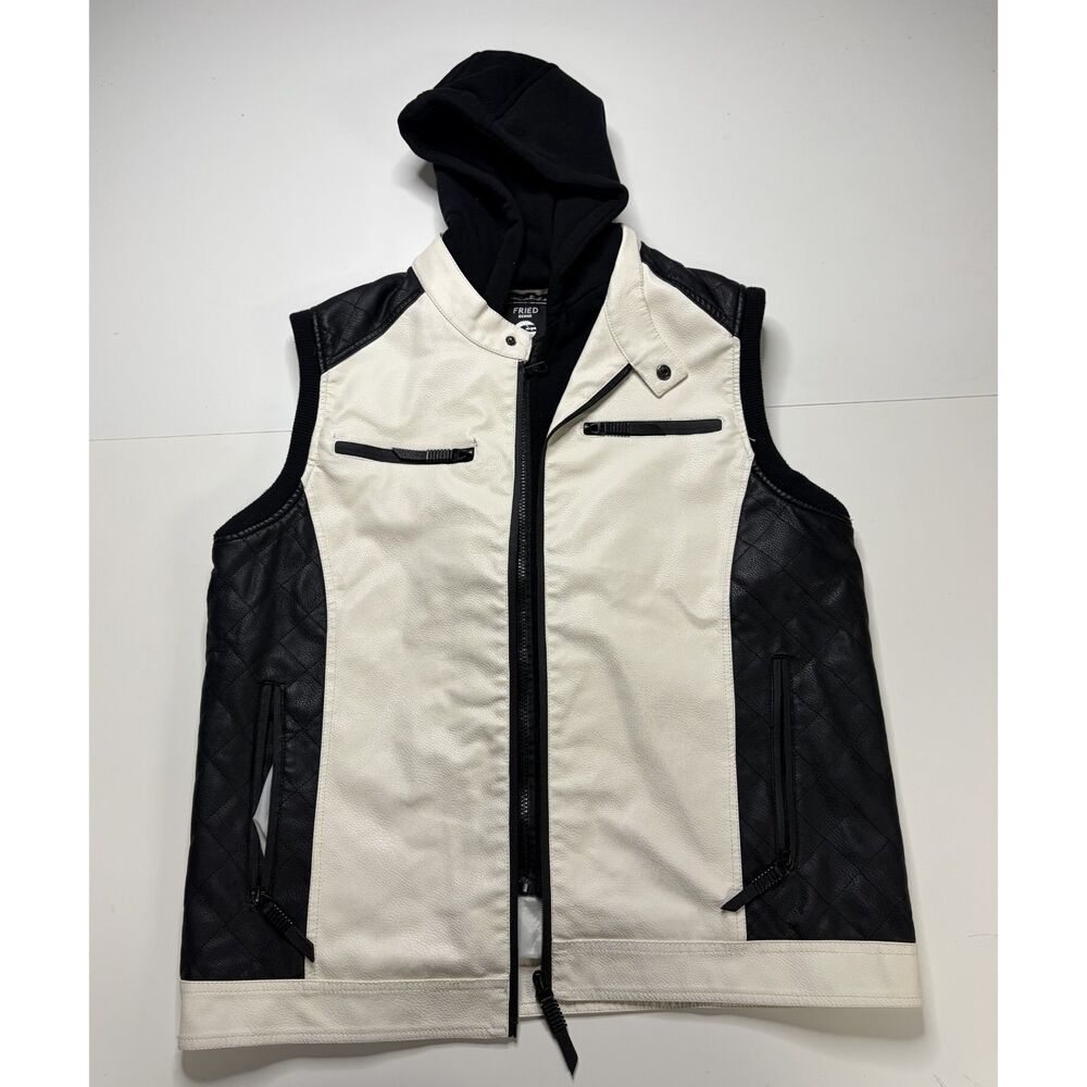 Premium Denim Collection Short Sleeve Men's L Detachable Hood Biker.